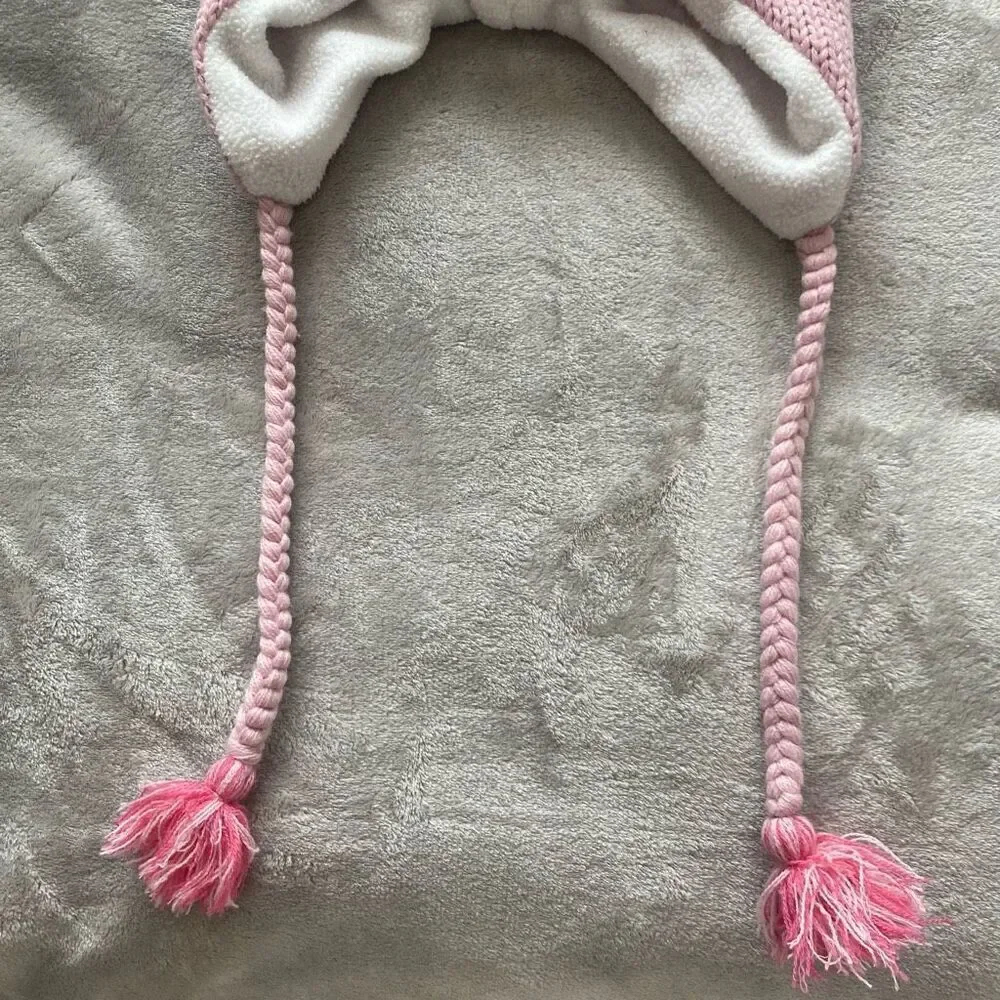Knitted Pig Hat With Tassels